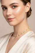 Collier ras-de-cou fleurs marguerites argenté