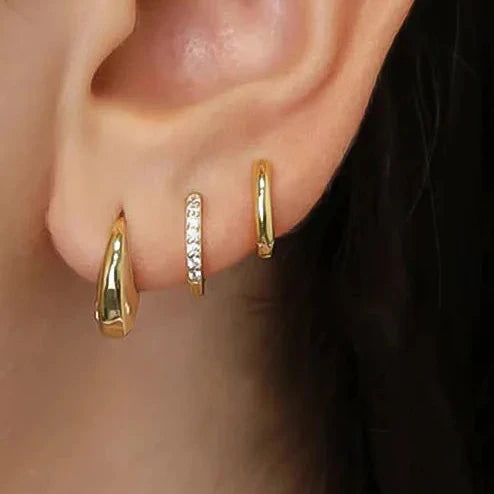 Lot de 3 créoles zircone