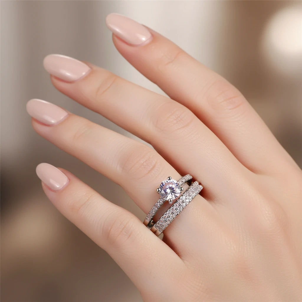 Duo de bagues strass