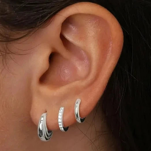 Lot de 3 créoles zircone