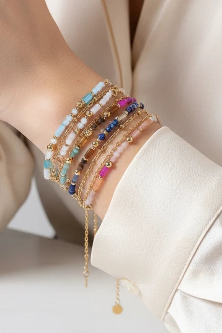 Bracelets de chaîne en acier inoxydable pierre naturelle