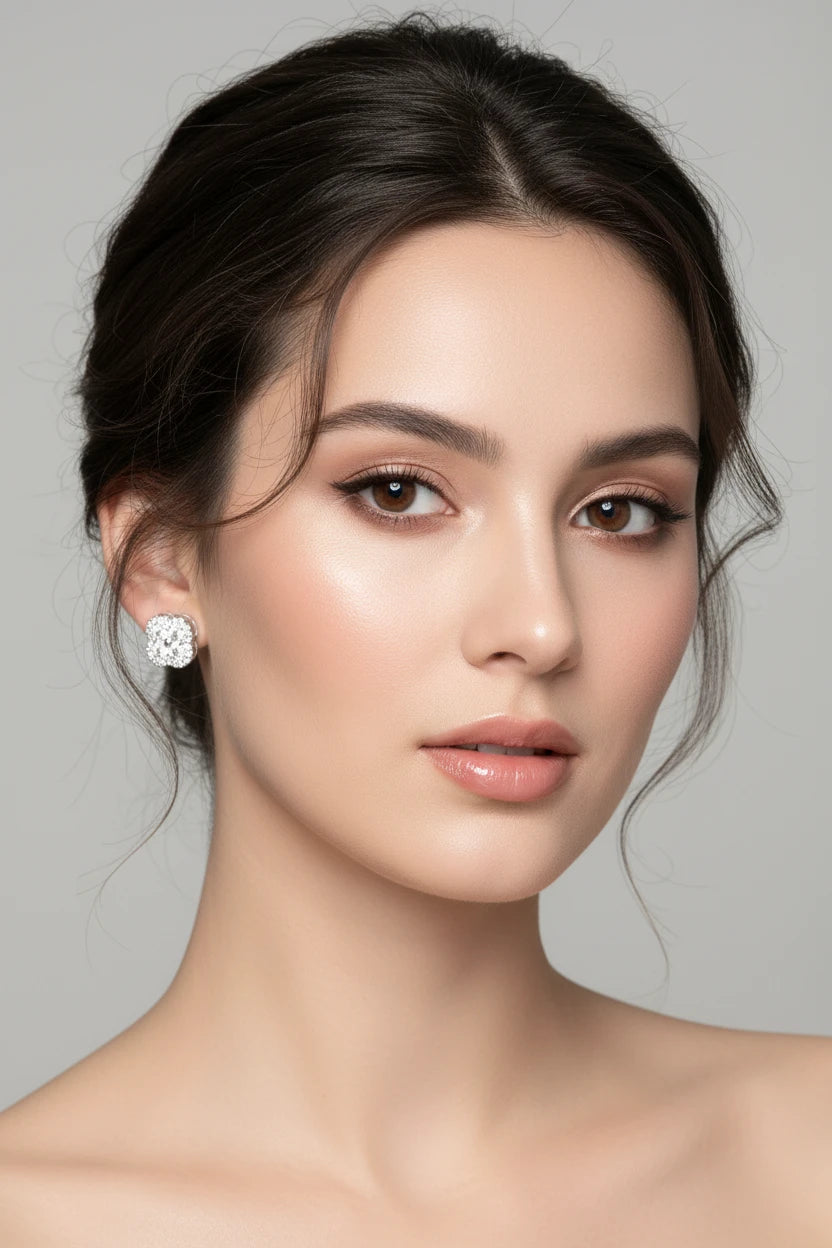 Boucle d’oreille argent strass