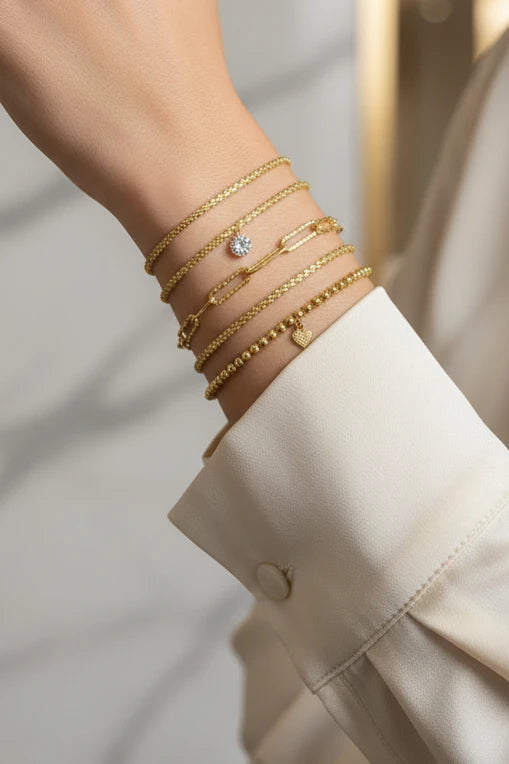 Lot de 6 bracelets strass argent 925