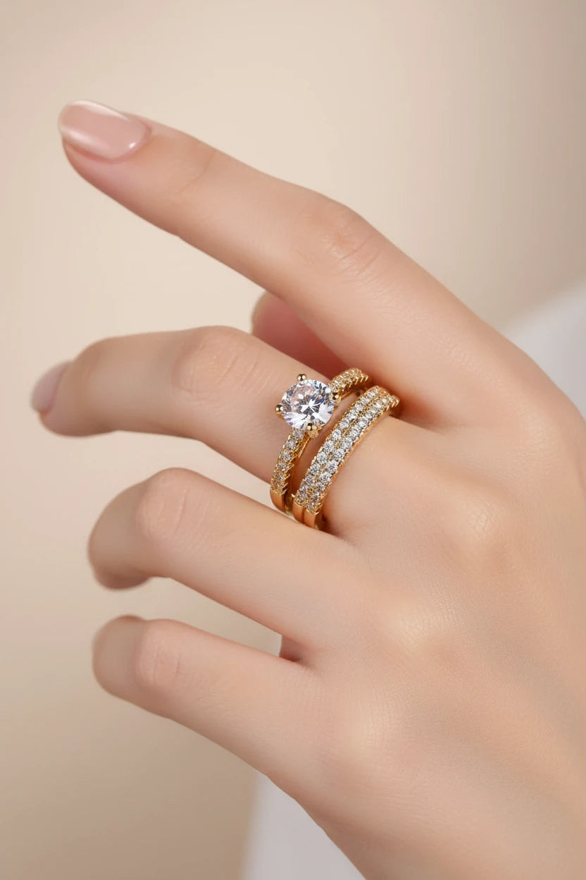 Duo de bagues strass