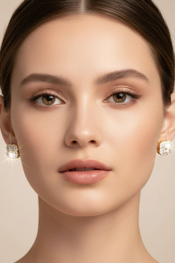 Boucle d’oreille argent strass