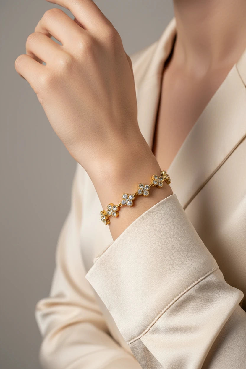 Bracelet en acier inoxydable brillant réglable