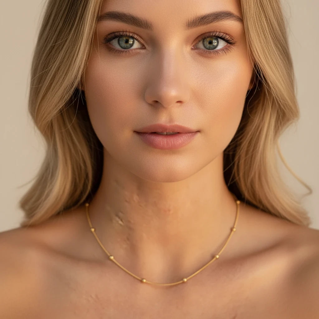 Double collier fleur acier inoxydable
