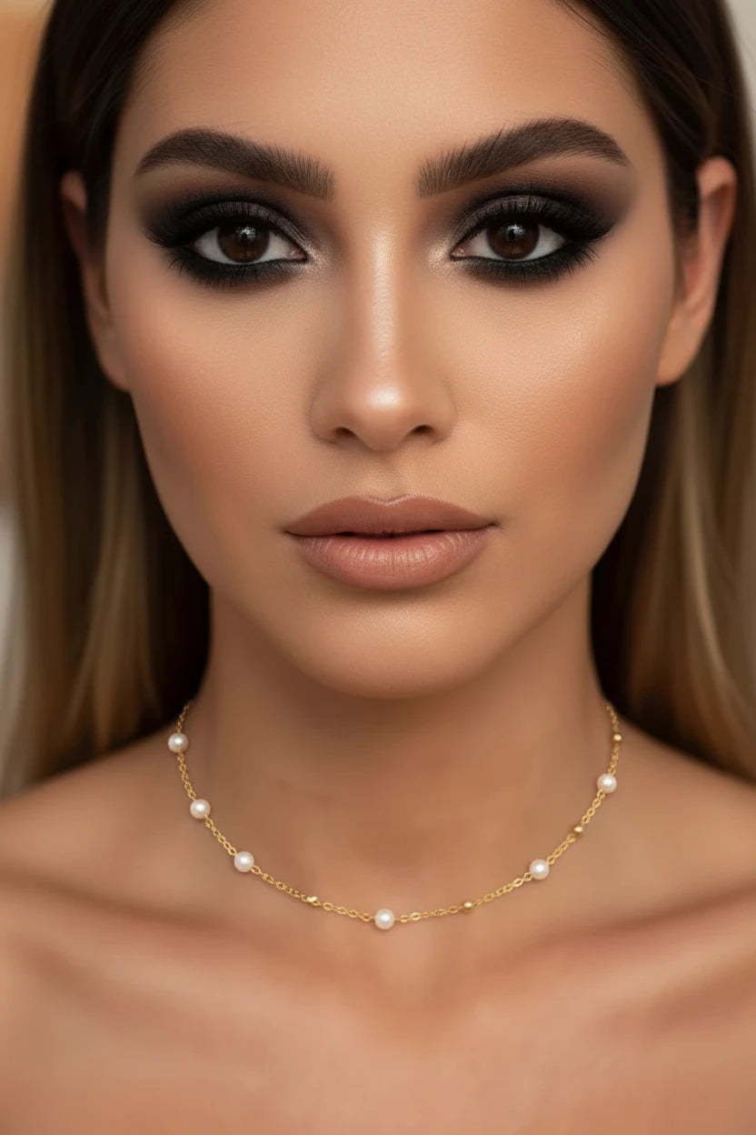 Double collier fleur acier inoxydable