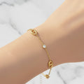 Bracelet minimaliste zircon blanc style français acier inoxydable