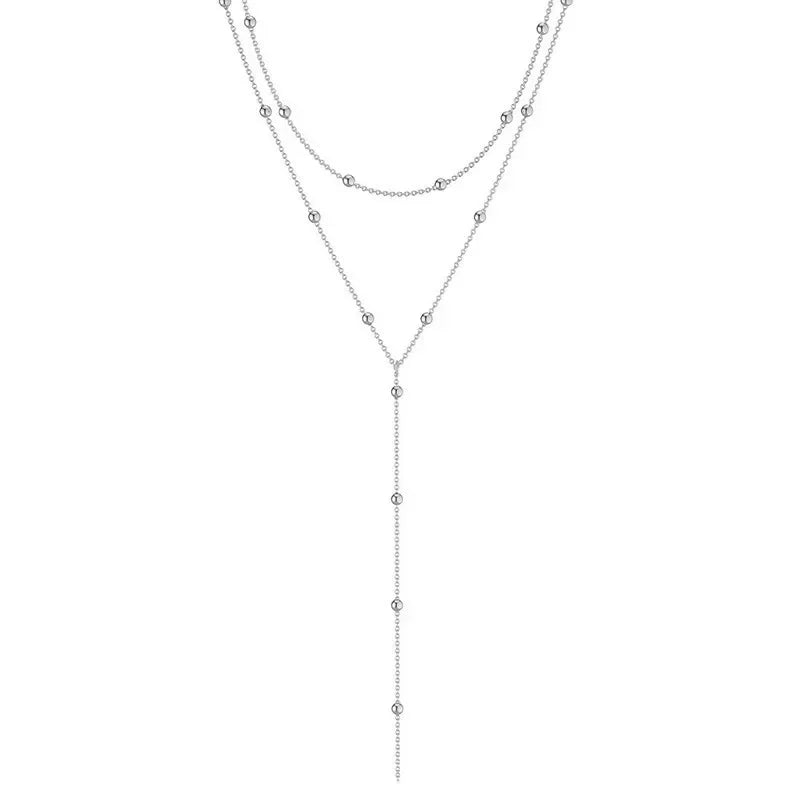 Collier double sautoir acier inoxydable