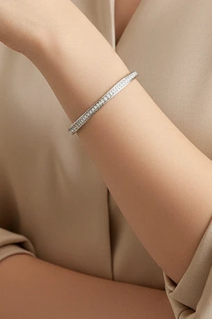 Bracelets en acier inoxydable strass brillant