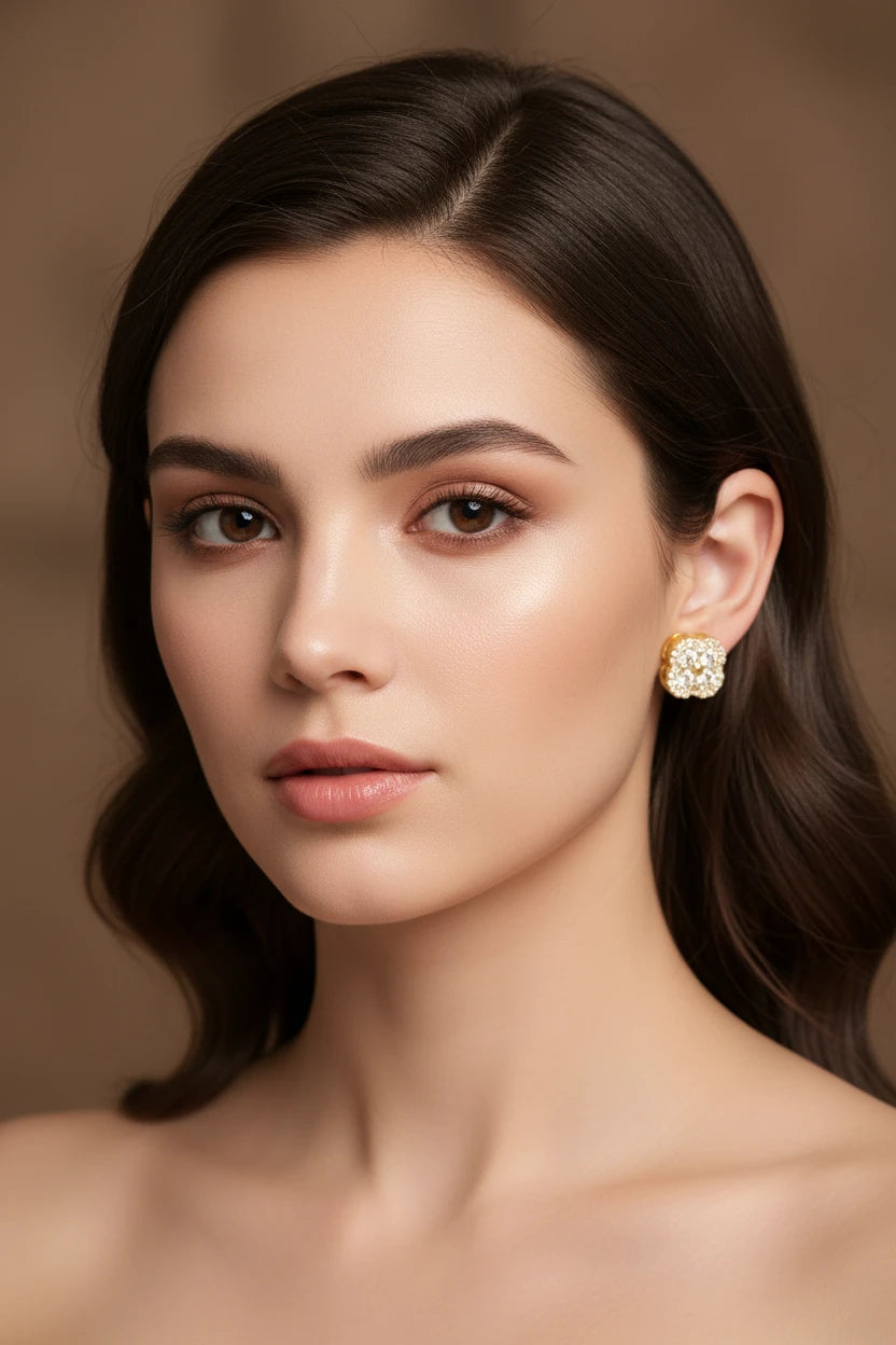 Boucle d’oreille argent strass