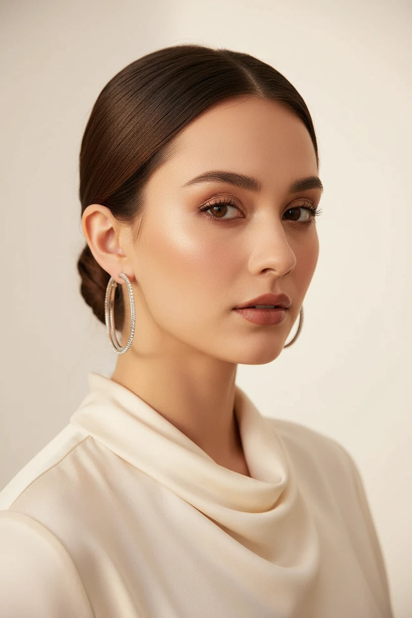 Boucle d'oreille créoles strass différents coloris