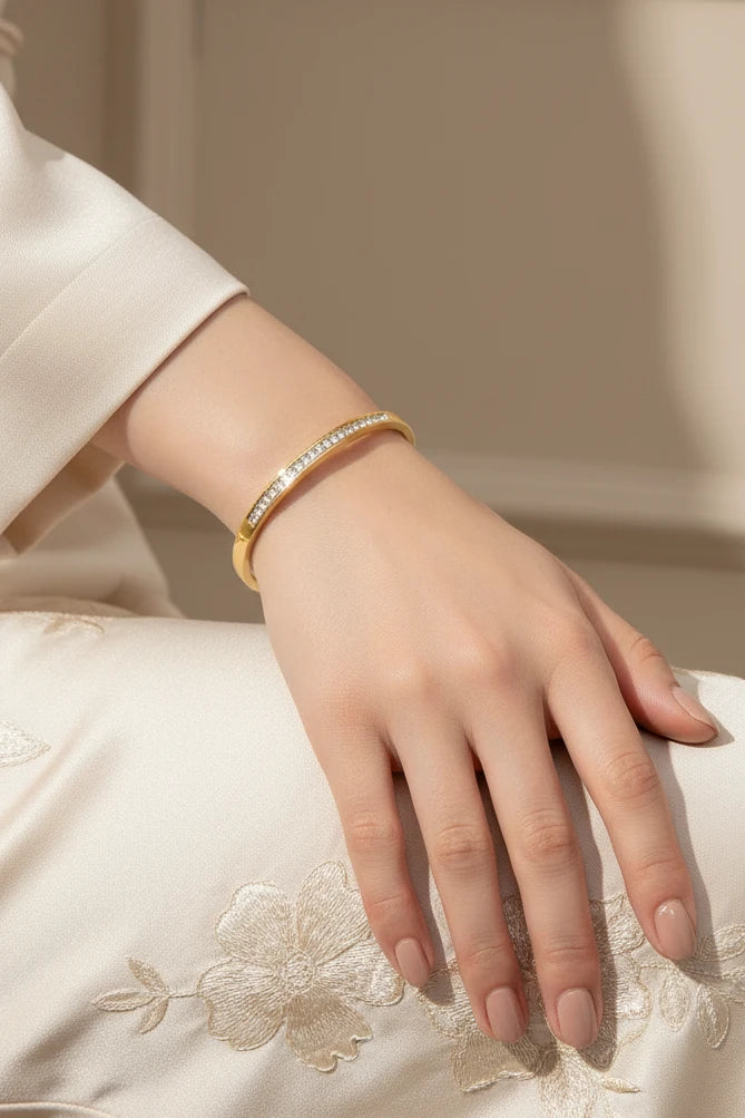 Bracelets en acier inoxydable strass brillant