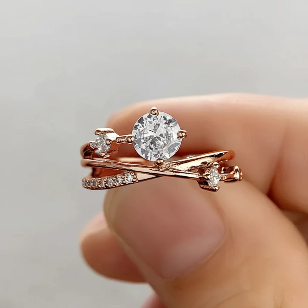 Bague strass élégante