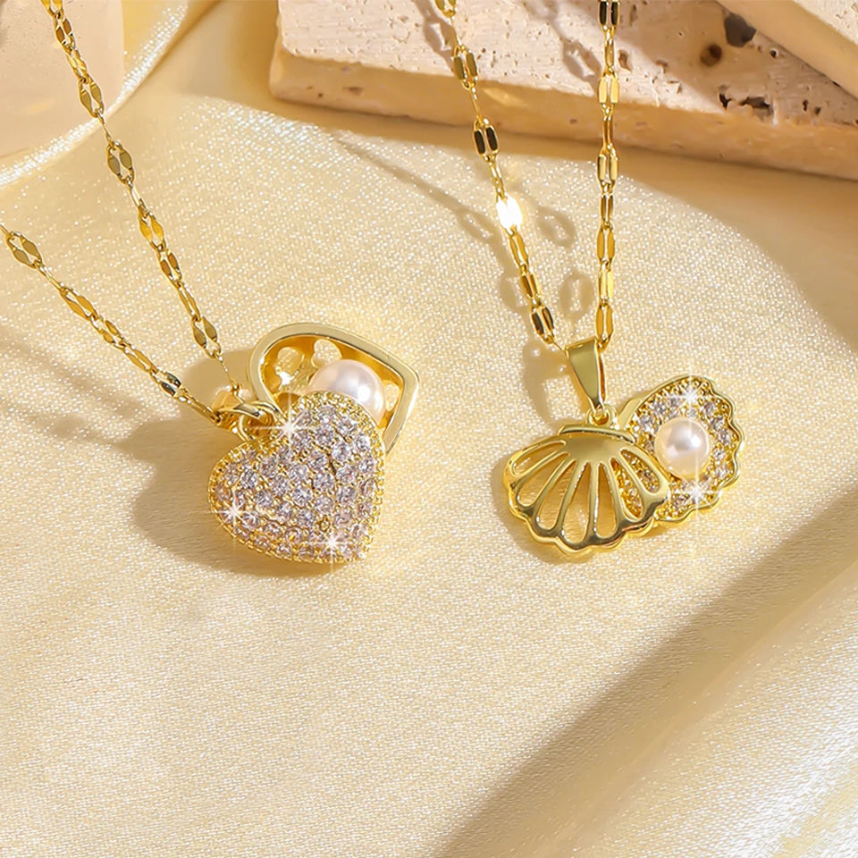 Collier pendentif chaîne dorée