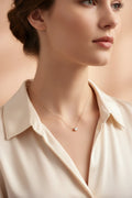 Collier plaqué or ou argent strass