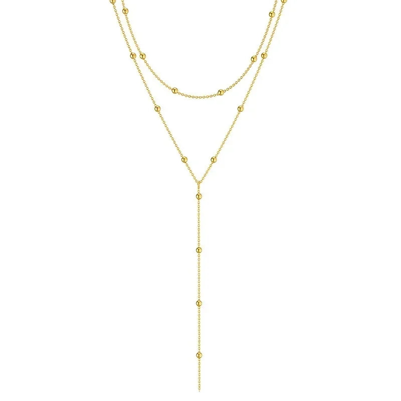 Collier double sautoir acier inoxydable