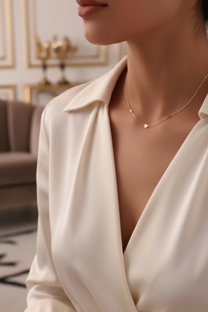 Collier cœur acier inoxydable