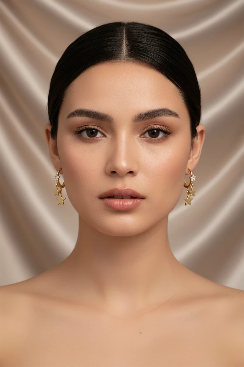 Boucle d'oreille étoile strass